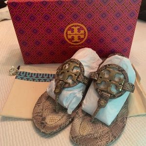 Tory Burch Snakeskin Miller Sandals